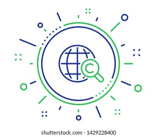 International Ð¡opyright line icon. Copywriting sign. World symbol. Quality design elements. Technology international Ð¡opyright button. Editable stroke. Vector