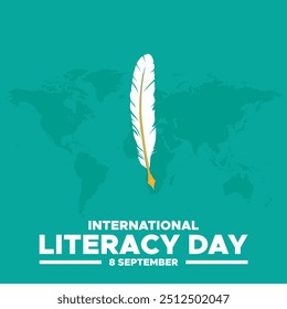 international literacy day, 8 September, literacy day greeting card, editable template, vector file, stock illustration, international literacy day social media post design, banner, poster.