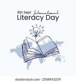 International literacy day, 8th sept international literacy day, literacy day social media post, literacy day banner
