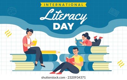 International Literacy Day, 8th September. Open book logo illustration vector. Literacy Day.