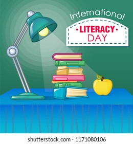 International literacy day concept background. Cartoon illustration of international literacy day vector concept background for web design