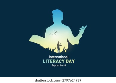 International Literacy Day concept vector illustration. Education background or learning event concept.
