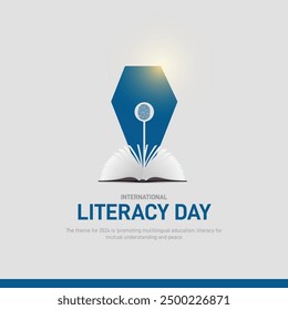 international literacy day. international literacy day creative banner, poster, social media post, background, template, postcard design etc. literacy for mutual understanding and peace