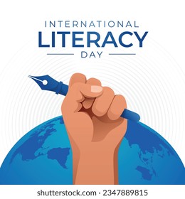 International Literacy Day design template good for celebration. literacy illustration design. flat design. banner template. eps 10.