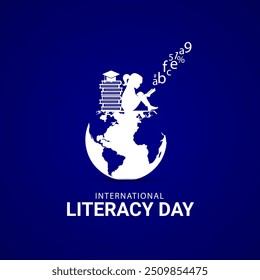 International Literacy Day. Education Day concept. World Literacy Day Logo Theme Idea Creative vector illustration.