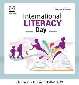 International Literacy Day Flyer Template Stock Vector (Royalty Free ...