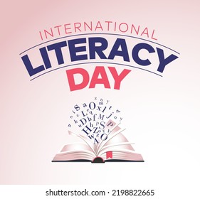 international literacy day. greeting card.