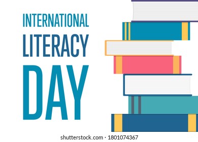 International Literacy Day. Holiday concept. Template for background, banner, card, poster with text inscription. Vector EPS10 illustration