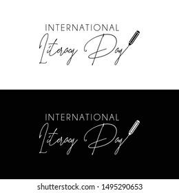 international literacy day logo design vector