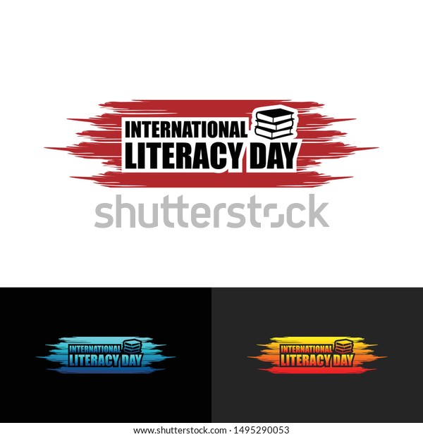 International Literacy Day Logo Design Vector Stock Image