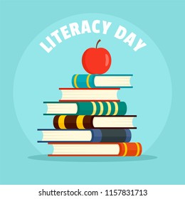 International literacy day new background. Flat illustration of international literacy day new vector background for web design