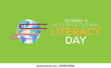 International Literacy Day is observed every year on September.Holiday concept background, placard, banner design template Vector illustration background design.