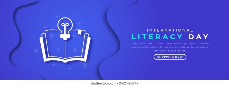 International Literacy Day Paper cut style Vector Design Illustration for Background, Poster, Banner, Advertising, Greeting Card