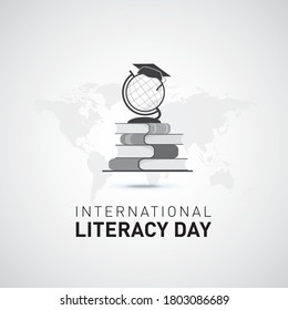 International Literacy Day poster. Education concept vector illustration