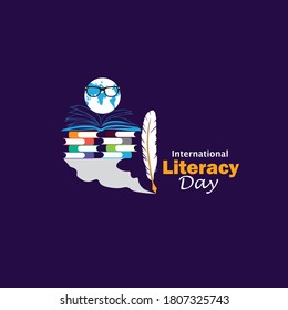 International Literacy Day poster. Education concept vector illustration.