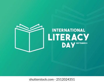 International Literacy Day. September 8. Gradient background. Book line icon. Eps 10.