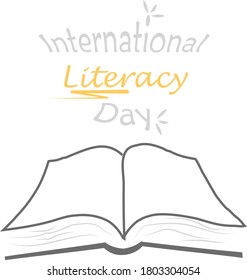international literacy day symbol on book.vector illustration.