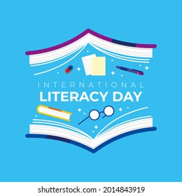 International Literacy Day vector can be used for quotes, posters, banners, backgrounds, social media