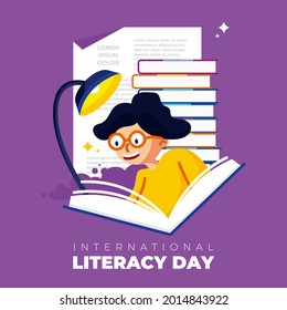 International Literacy Day vector can be used for posters, banners, backgrounds, social media