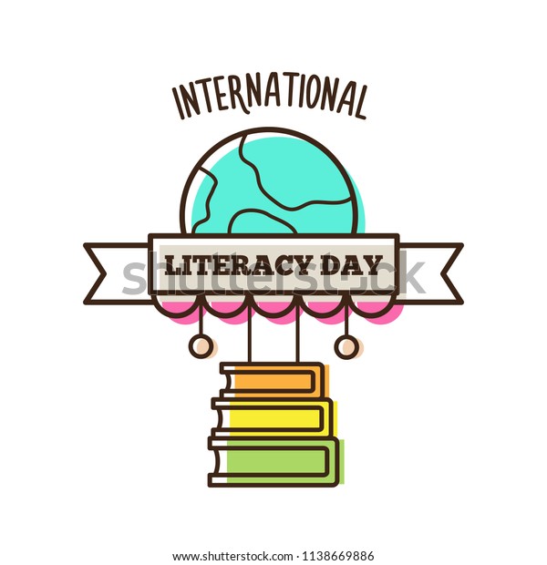 International Literacy Day Vector Illustration Stock Vector (Royalty ...