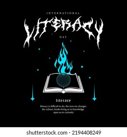 International literacy day vector streetwear graphic design