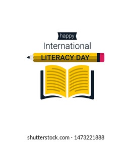 International literacy day vector template. Design for banner, greeting cards or print.