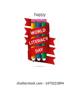 International literacy day vector template. Design for banner, greeting cards or print.
