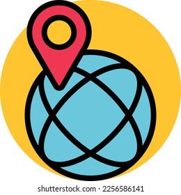 International Location  Vector Icon which is suitable for commercial work and easily modify or edit it
