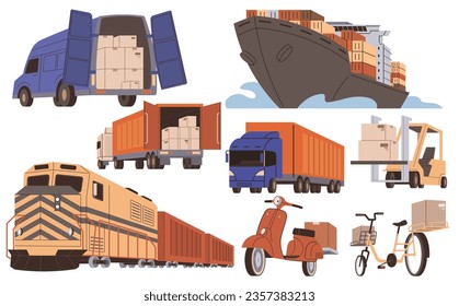 International logistic. Global delivery export. Vector. Import and export shipping are central to global logistic operations Supply delivery chain management significantly impacts businesss inventory