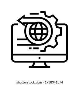 international logistics service line icon vector. international logistics service sign. isolated contour symbol black illustration
