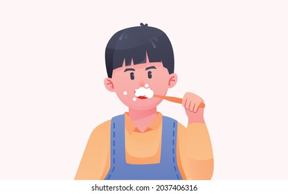 International Love Tooth Day Brushing Illustration Dental Health Oral Cleaning Poster Chinese translation: International Love Tooth Day