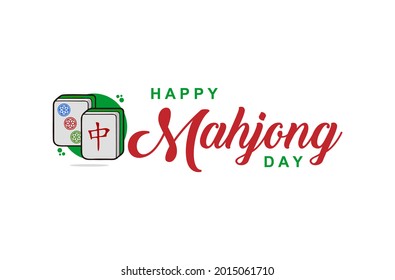 International Mahjong Day. Holiday concept. Template for background, Web banner, card, poster, t-shirt with text inscription