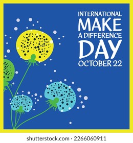 international Make a Difference day. Design suitable for greeting card poster and banner