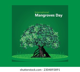 International Mangroves day and vector file.
