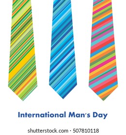 International Man's Day. Celebration card. Vector Illustration
