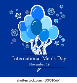 International Man's Day.  november 19. Celebration card. Vector Illustration