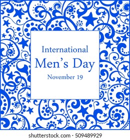 International Man's Day.  November 19. Celebration card. Vector Illustration