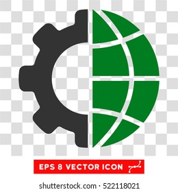 International Manufacture EPS vector icon. Illustration style is flat iconic bicolor green and gray symbol on white background.