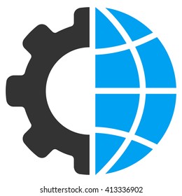 International Manufacture vector icon. Style is bicolor flat icon symbol, blue and gray colors, white background.
