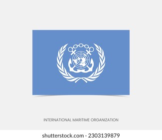 International Maritime Organization Rectangle flag icon with shadow.