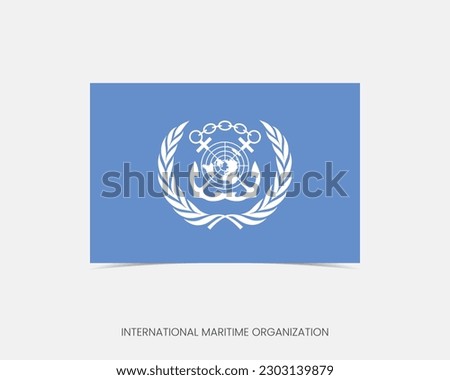 International Maritime Organization Rectangle flag icon with shadow.