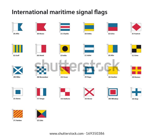 International Maritime Signal Flags Stock Vector Royalty Free 169350386