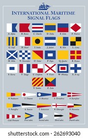 International maritime signal flags, vector illustration