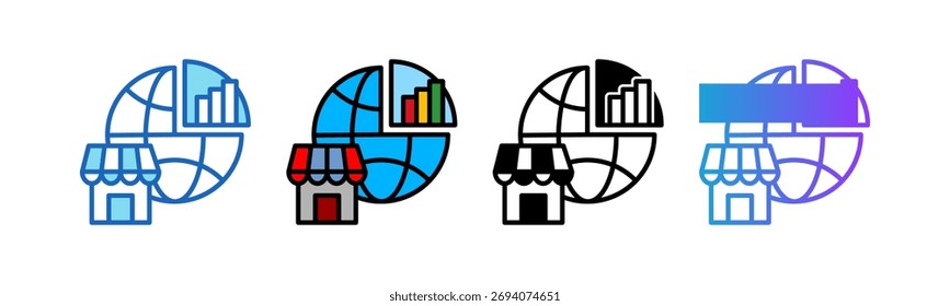 International Markets Icon multistyle Vector Illustration