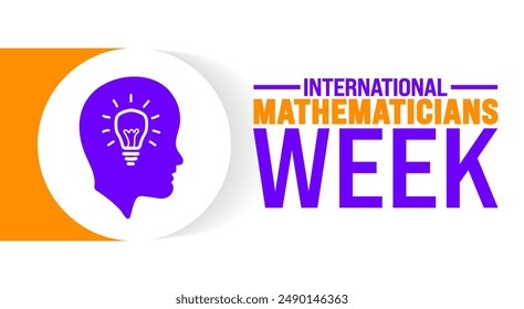 International Mathematicians Week is observed every year in August. Holiday concept. Template for background, banner, card, poster, placard, design template with unique shapes with standard color.