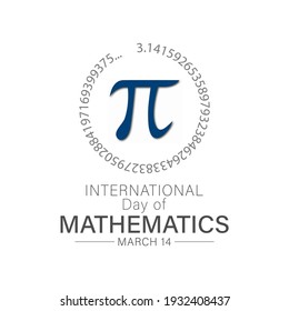 international Mathematics Day March 14. Illustration of a Suitable day for greeting card poster and banner