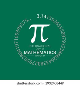 international Mathematics Day March 14. Illustration of a Suitable day for greeting card poster and banner