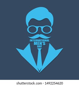International men day or father day vector image on the navy color background. Vector International men day poster image. Vector illustration EPS.8 EPS.10