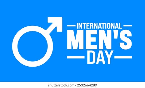 International Men's Day background or banner design template is observed every year in November. Holiday concept. Template for card, poster, placard, template.