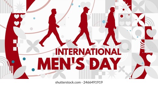 International Men's Day - banner, card vector illustration